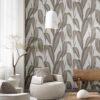 Carta da Parati Foglie allungate Collezione JAIPUR Design JAPATTА Cristiana Masi 2026 grigio