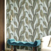 Carta da Parati Foglie allungate Collezione JAIPUR Design JAPATTА Cristiana Masi 2026 blu