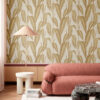 Carta da Parati Foglie allungate Collezione JAIPUR Design JAPATTА Cristiana Masi 2026 giallo